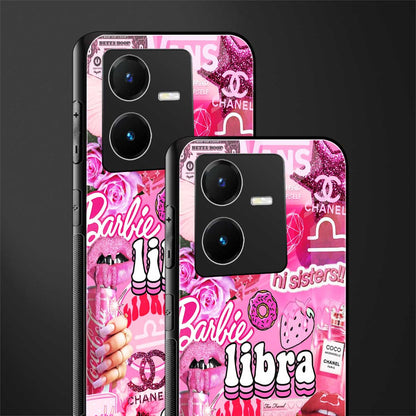 libra aesthetic collage back phone cover | glass case for vivo y22