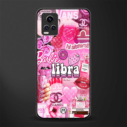 libra aesthetic collage back phone cover | glass case for vivo v21e 4g