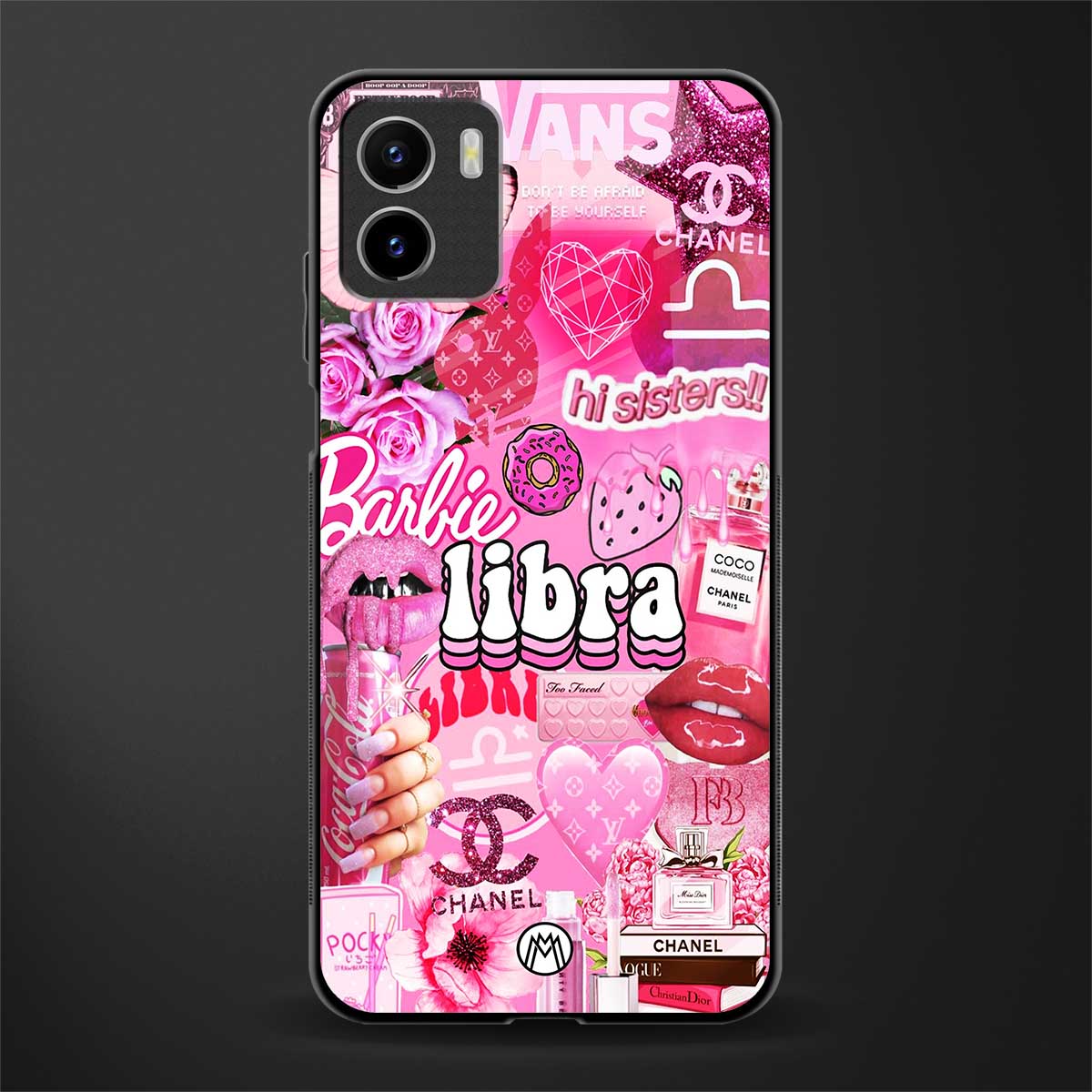 libra aesthetic collage back phone cover | glass case for vivo y72