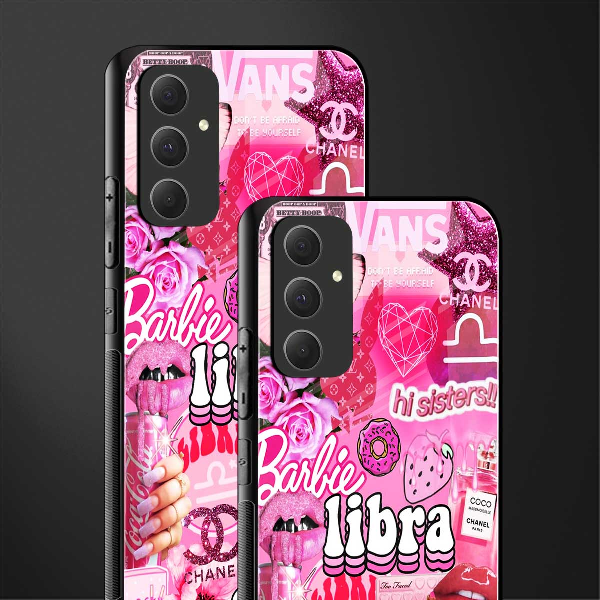 libra aesthetic collage back phone cover | glass case for samsung galaxy a54 5g