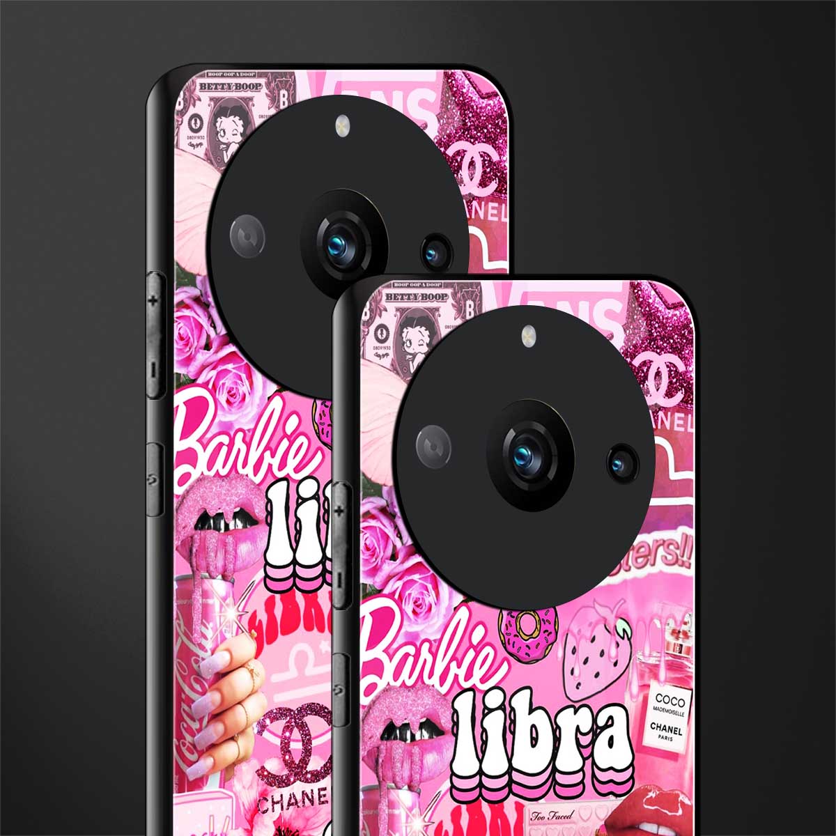 libra aesthetic collage back phone cover | glass case for realme 11 pro 5g