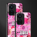 libra aesthetic collage back phone cover | glass case for vivo t1 44w 4g