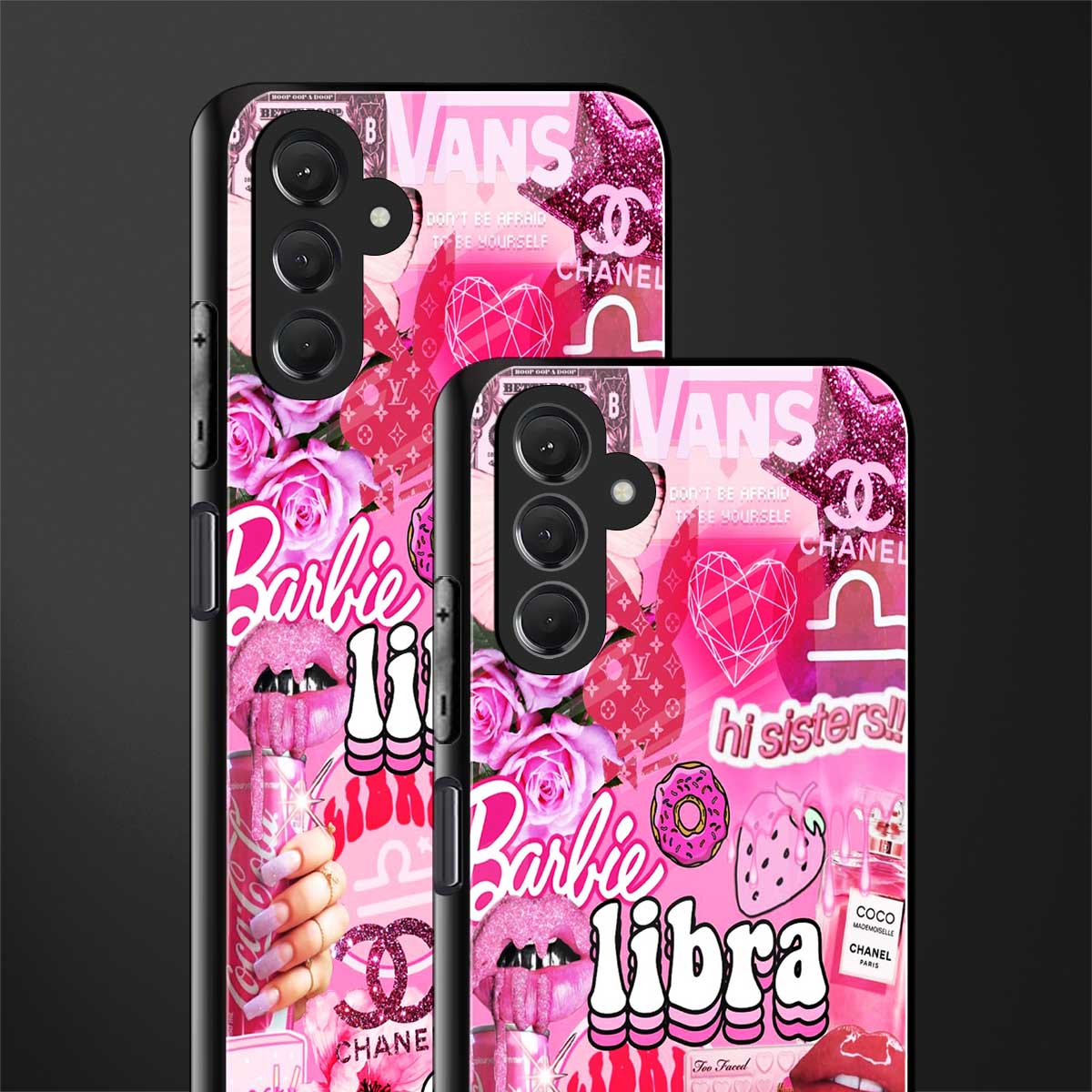 libra aesthetic collage back phone cover | glass case for samsun galaxy a24 4g