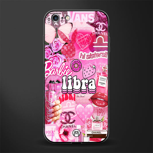libra aesthetic collage glass case for iphone 6 image