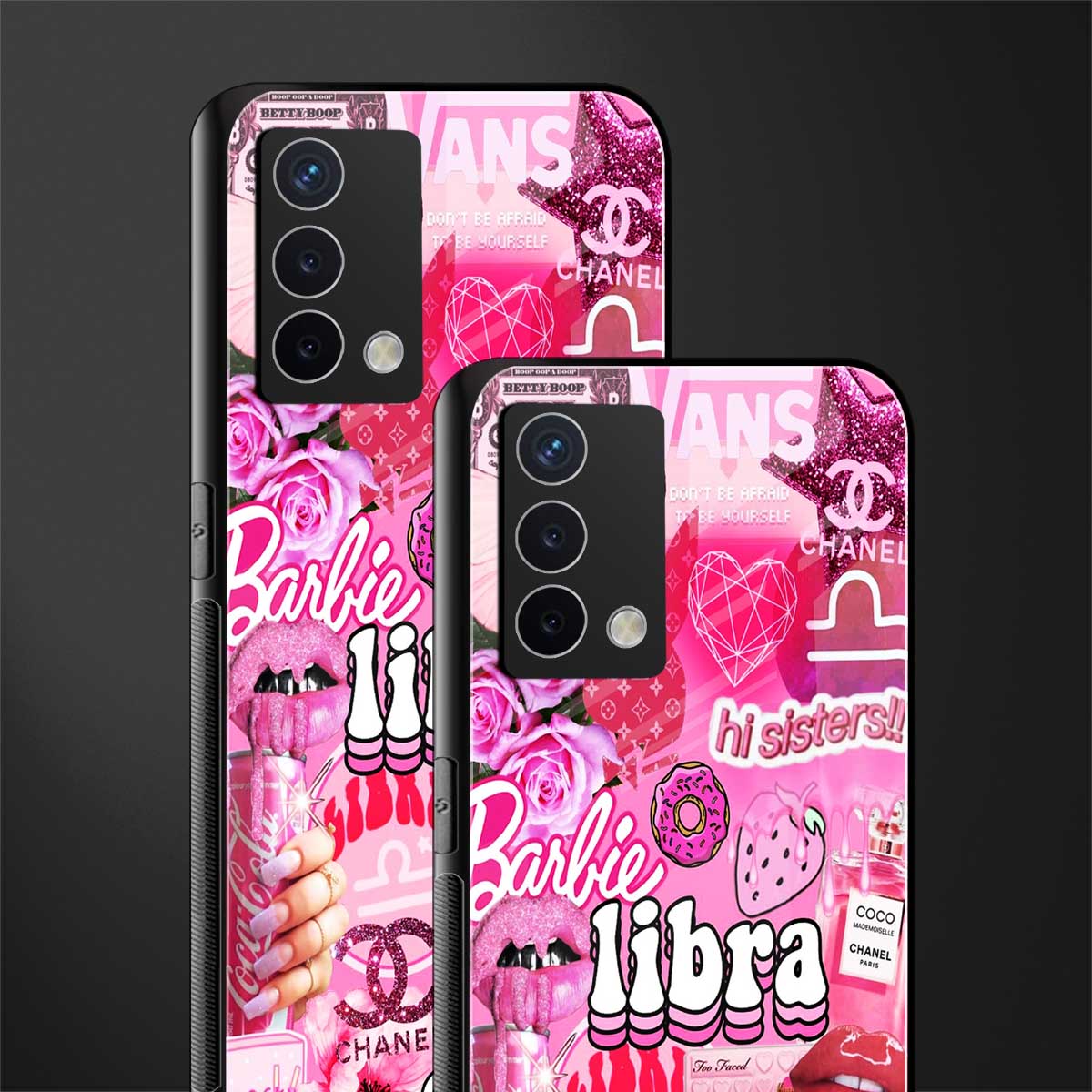 libra aesthetic collage back phone cover | glass case for oppo a74 4g