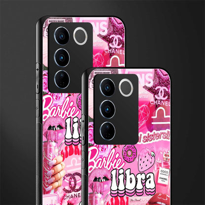 libra aesthetic collage back phone cover | glass case for vivo v27 pro 5g
