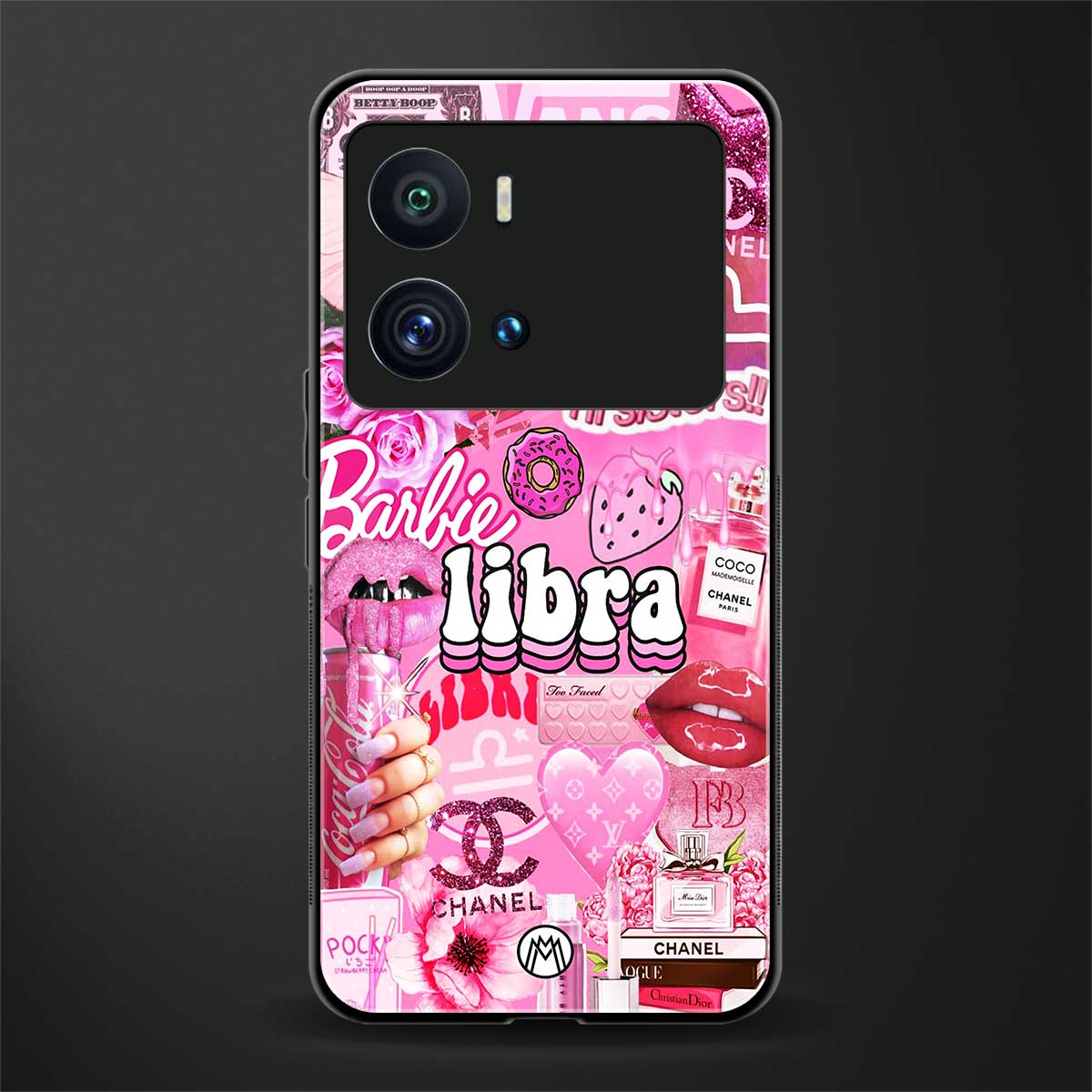 libra aesthetic collage back phone cover | glass case for iQOO 9 Pro