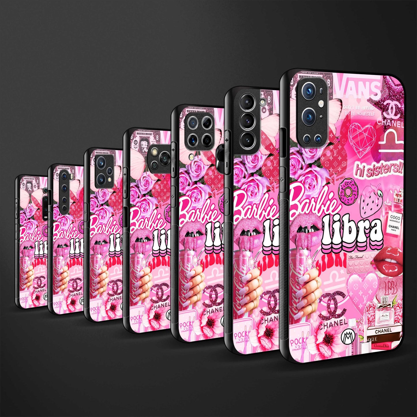 libra aesthetic collage back phone cover | glass case for vivo v25-5g