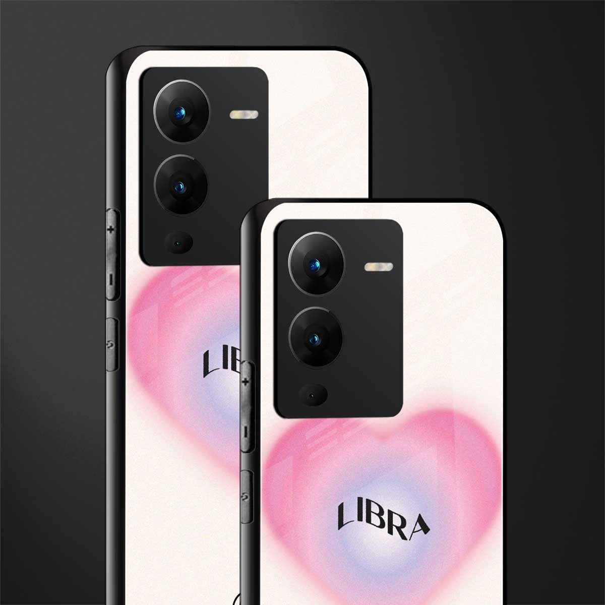libra minimalistic back phone cover | glass case for vivo v25 pro 5g