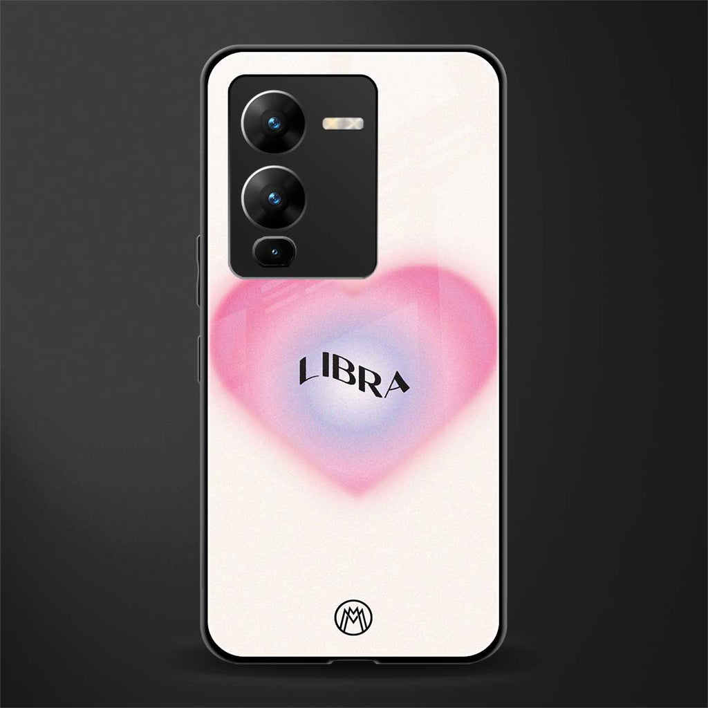libra minimalistic back phone cover | glass case for vivo v25 pro 5g