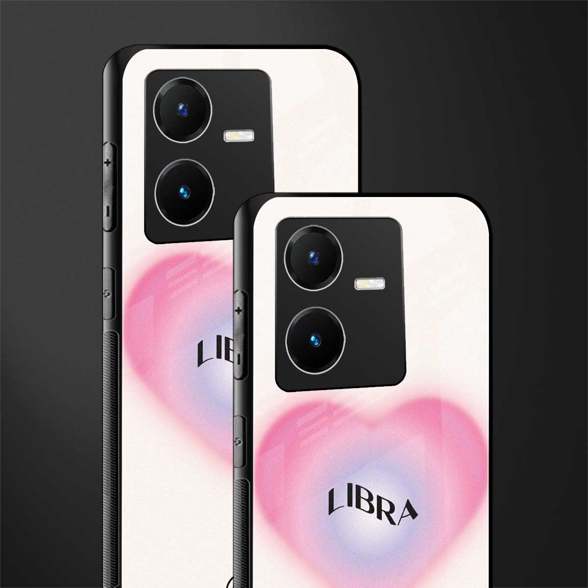 libra minimalistic back phone cover | glass case for vivo y22