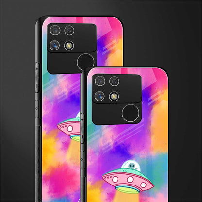 lil colourful alien back phone cover | glass case for realme narzo 50a