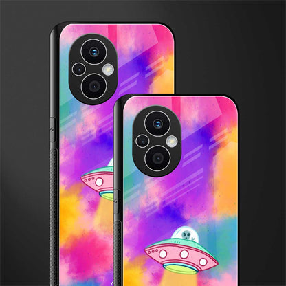 lil colourful alien back phone cover | glass case for oppo f21 pro 5g