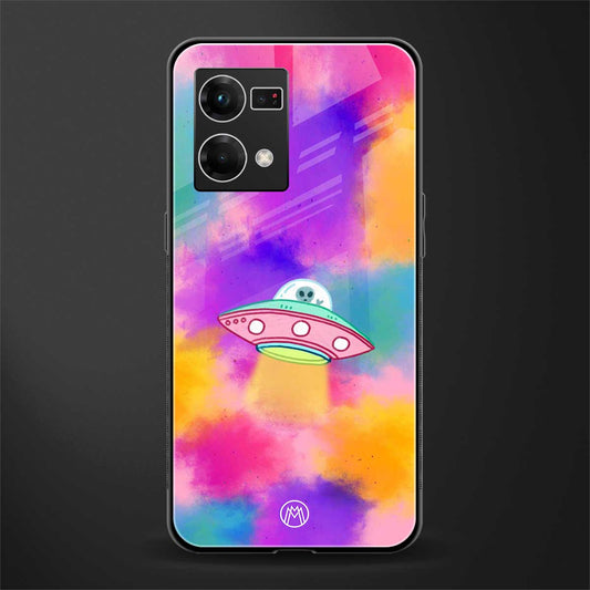 lil colourful alien back phone cover | glass case for oppo f21 pro 4g