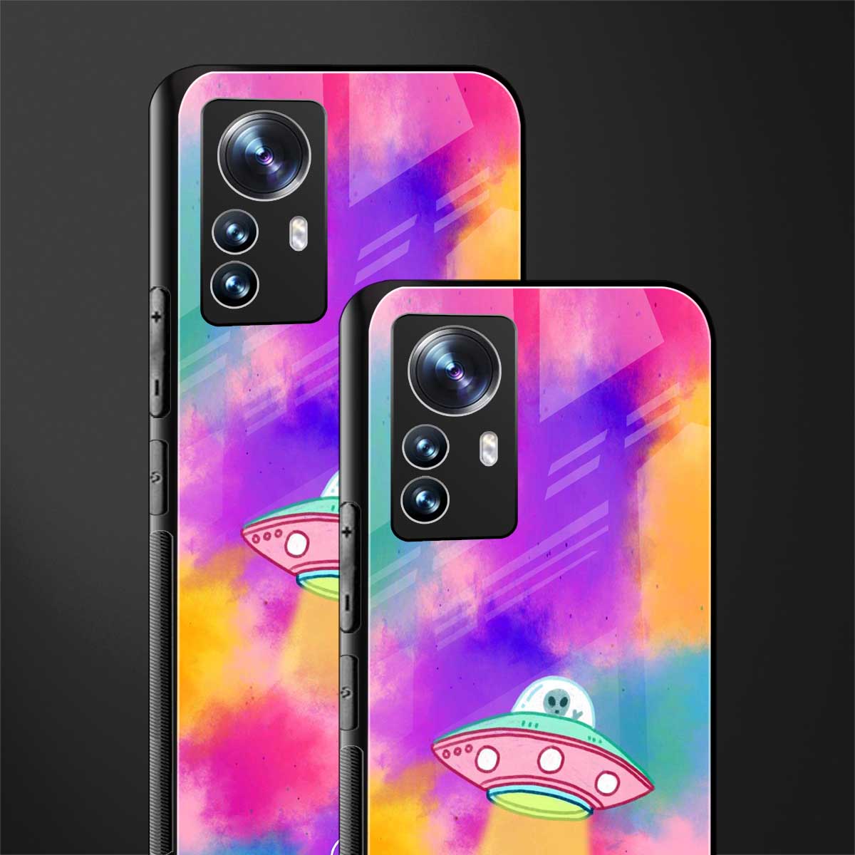 lil colourful alien back phone cover | glass case for xiaomi 12 pro