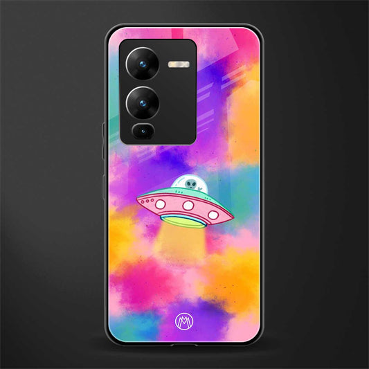 lil colourful alien back phone cover | glass case for vivo v25 pro 5g