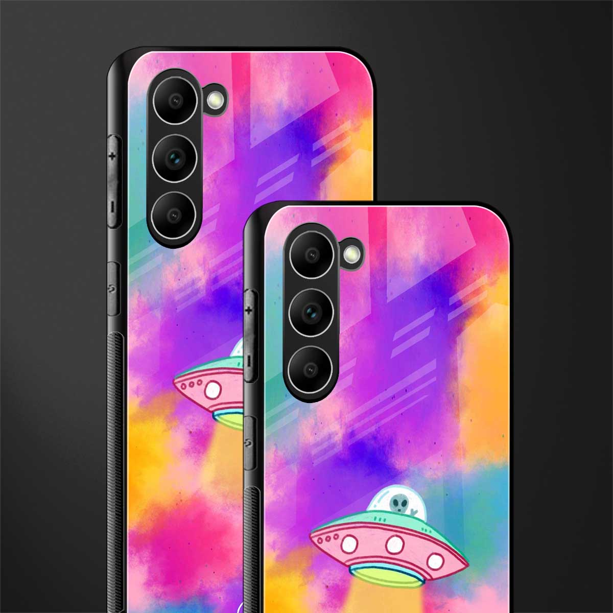 lil colourful alien glass case for phone case | glass case for samsung galaxy s23 plus