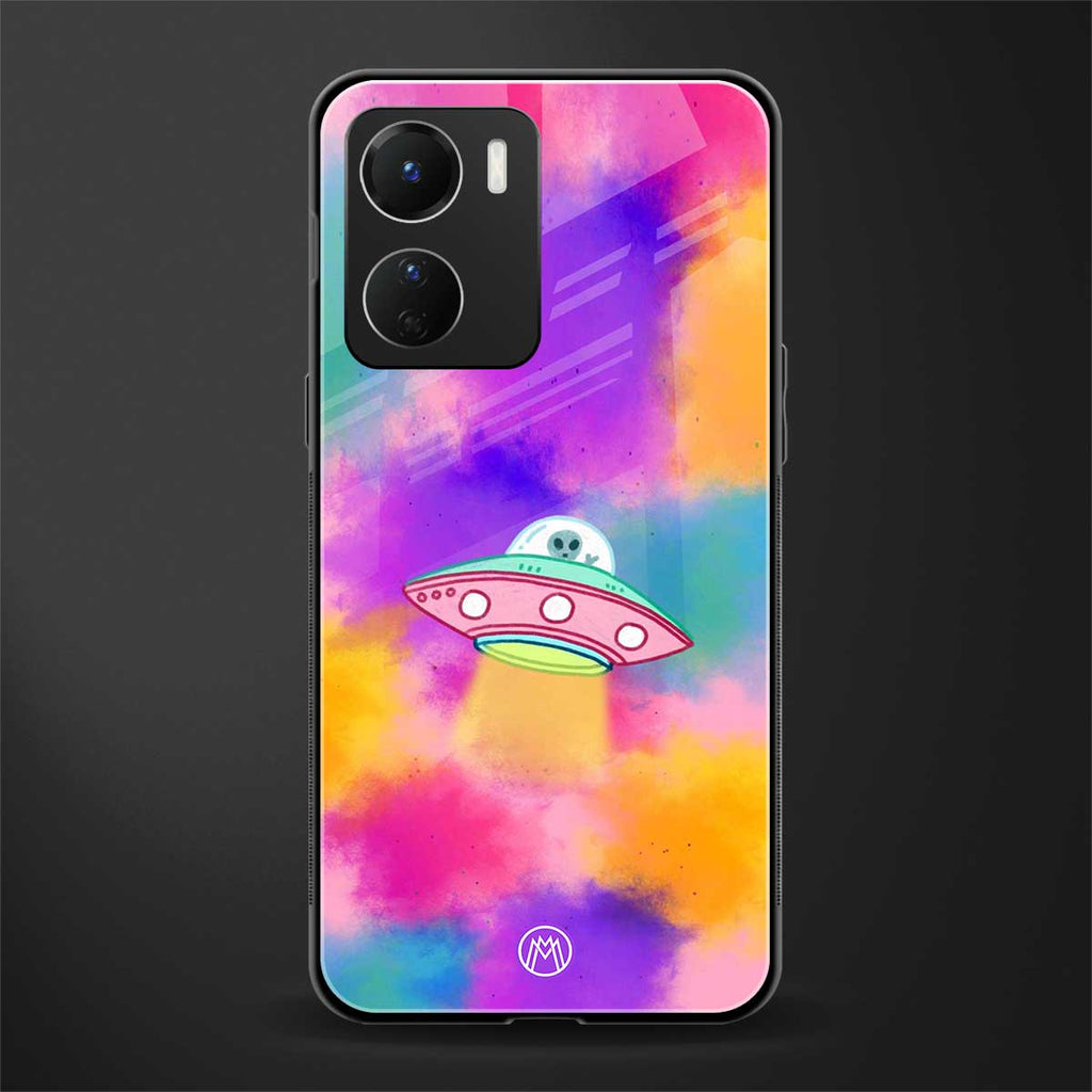 lil colourful alien back phone cover | glass case for vivo y16