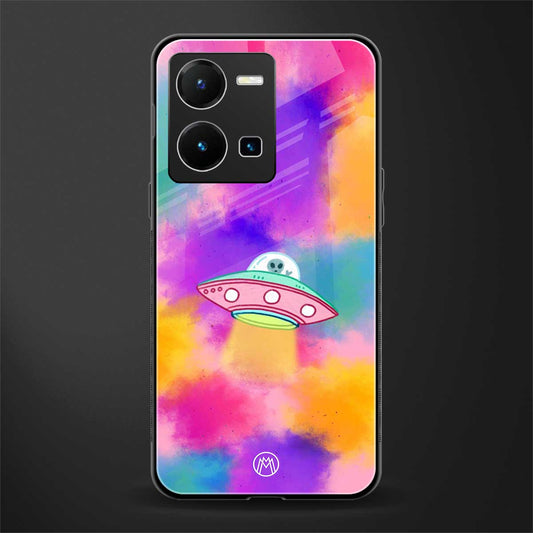 lil colourful alien back phone cover | glass case for vivo y35 4g