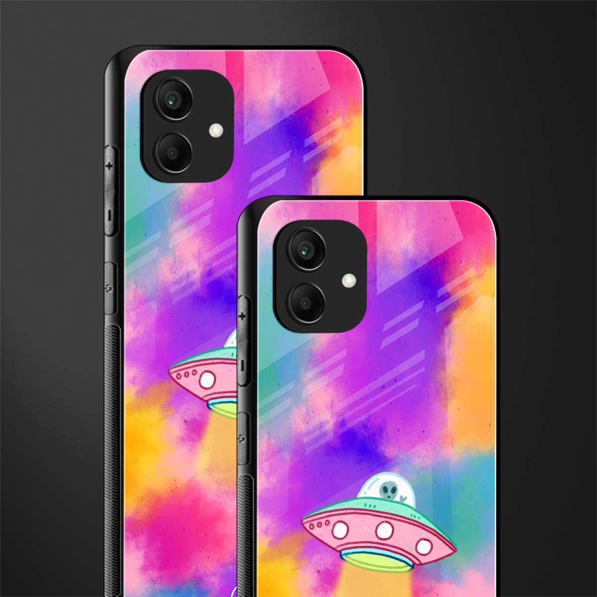 lil colourful alien back phone cover | glass case for samsung galaxy a04