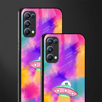 lil colourful alien back phone cover | glass case for oppo reno 5