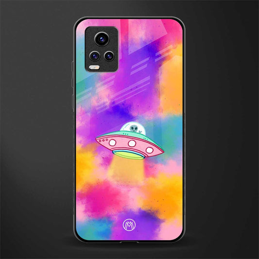 lil colourful alien back phone cover | glass case for vivo v21e 4g