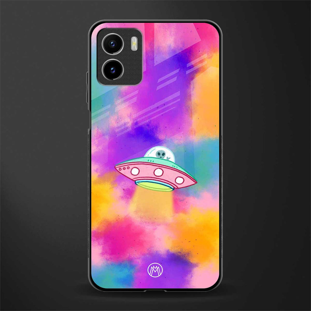 lil colourful alien back phone cover | glass case for vivo y72
