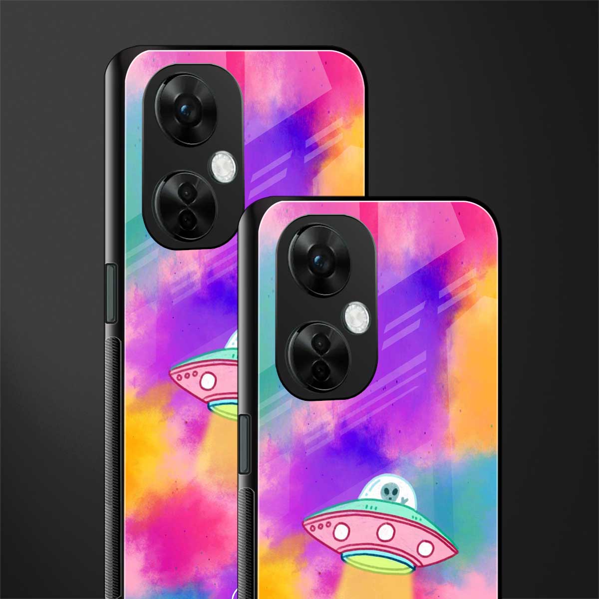 lil colourful alien back phone cover | glass case for oneplus nord ce 3 lite