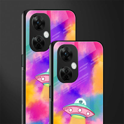 lil colourful alien back phone cover | glass case for oneplus nord ce 3 lite