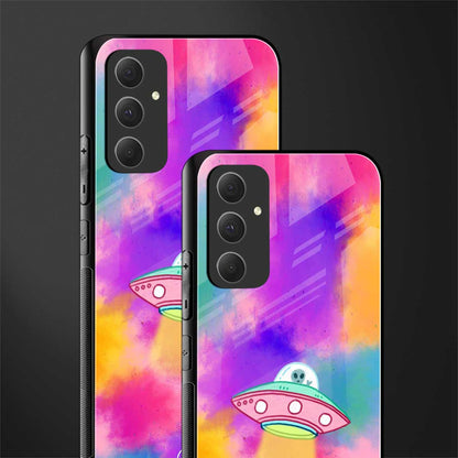 lil colourful alien back phone cover | glass case for samsung galaxy a54 5g