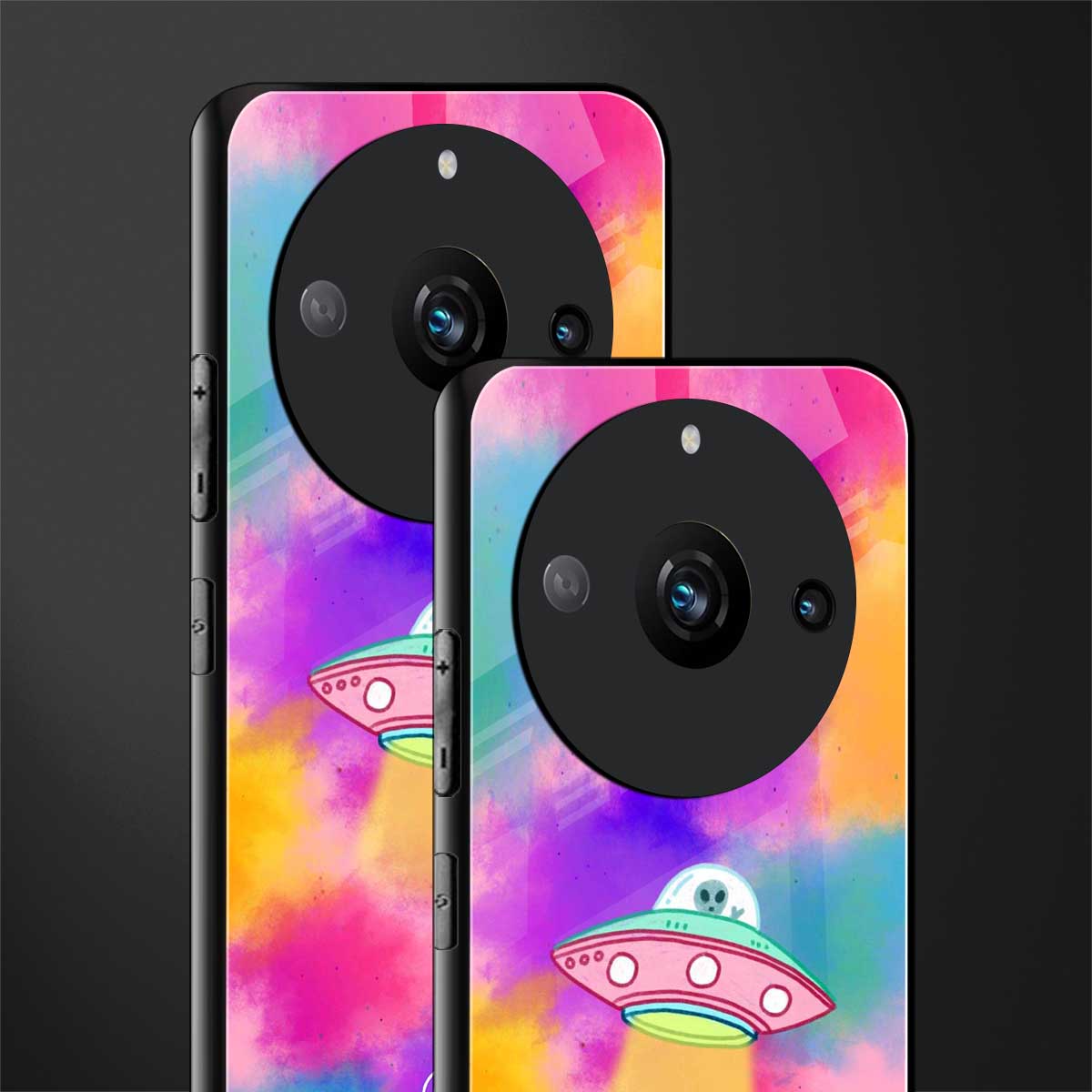 lil colourful alien back phone cover | glass case for realme 11 pro 5g