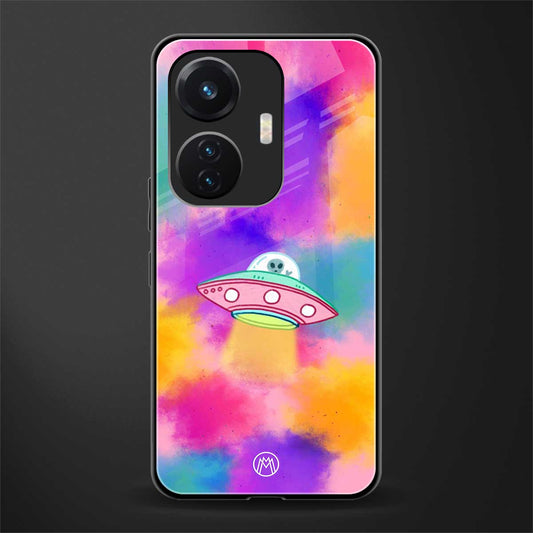 lil colourful alien back phone cover | glass case for vivo t1 44w 4g