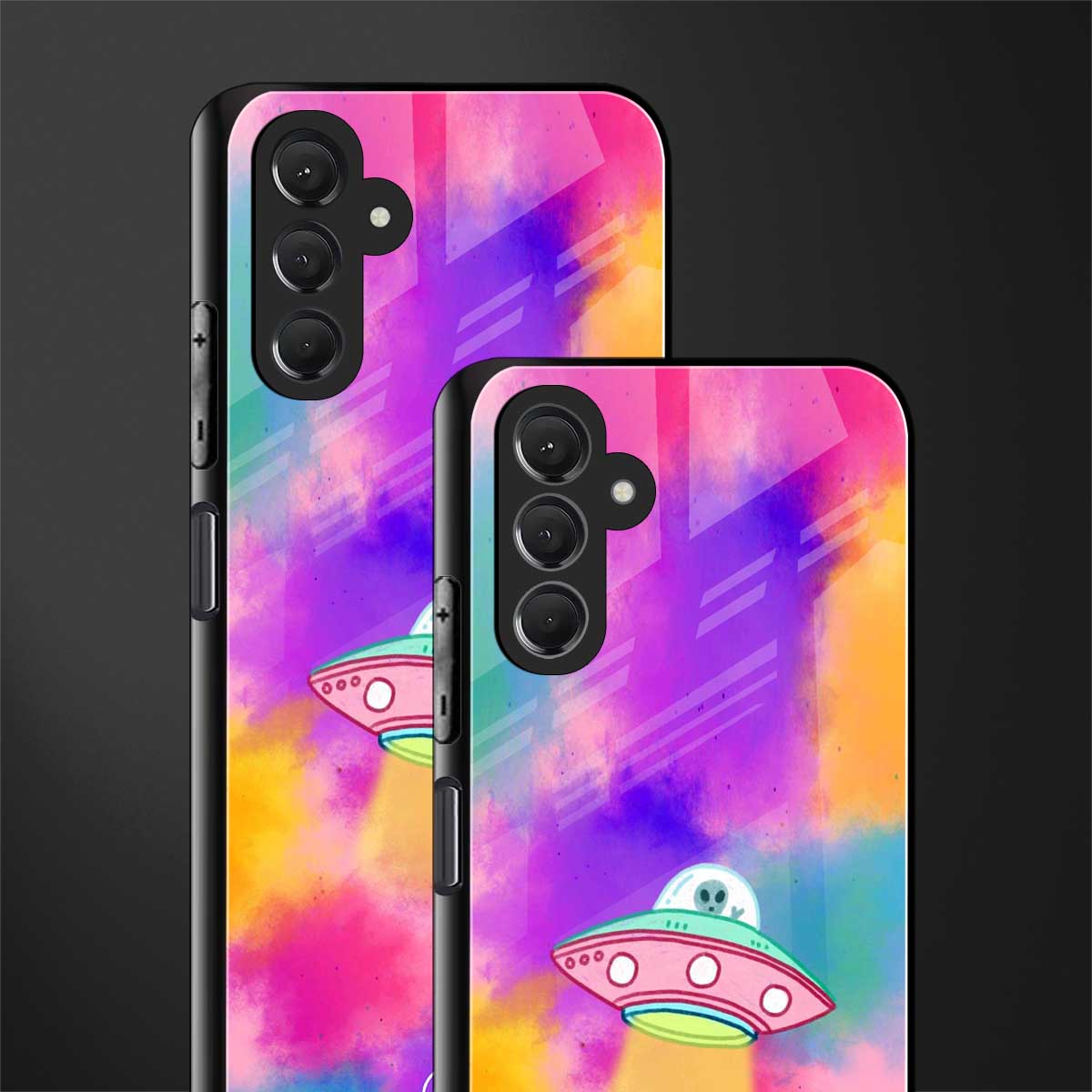 lil colourful alien back phone cover | glass case for samsun galaxy a24 4g