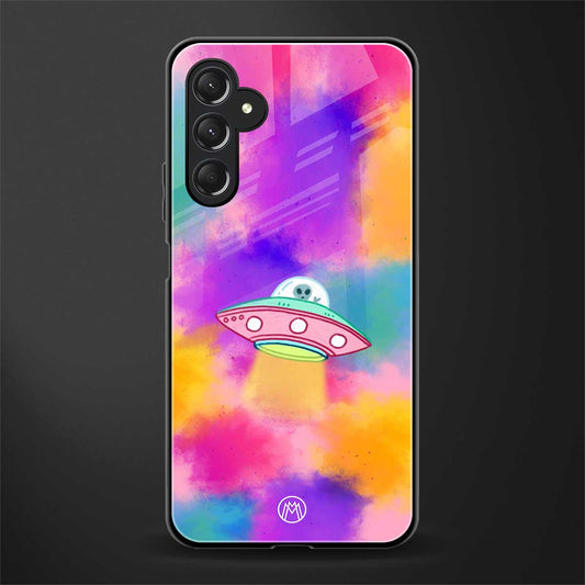 lil colourful alien back phone cover | glass case for samsun galaxy a24 4g