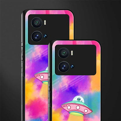 lil colourful alien back phone cover | glass case for iQOO 9 Pro