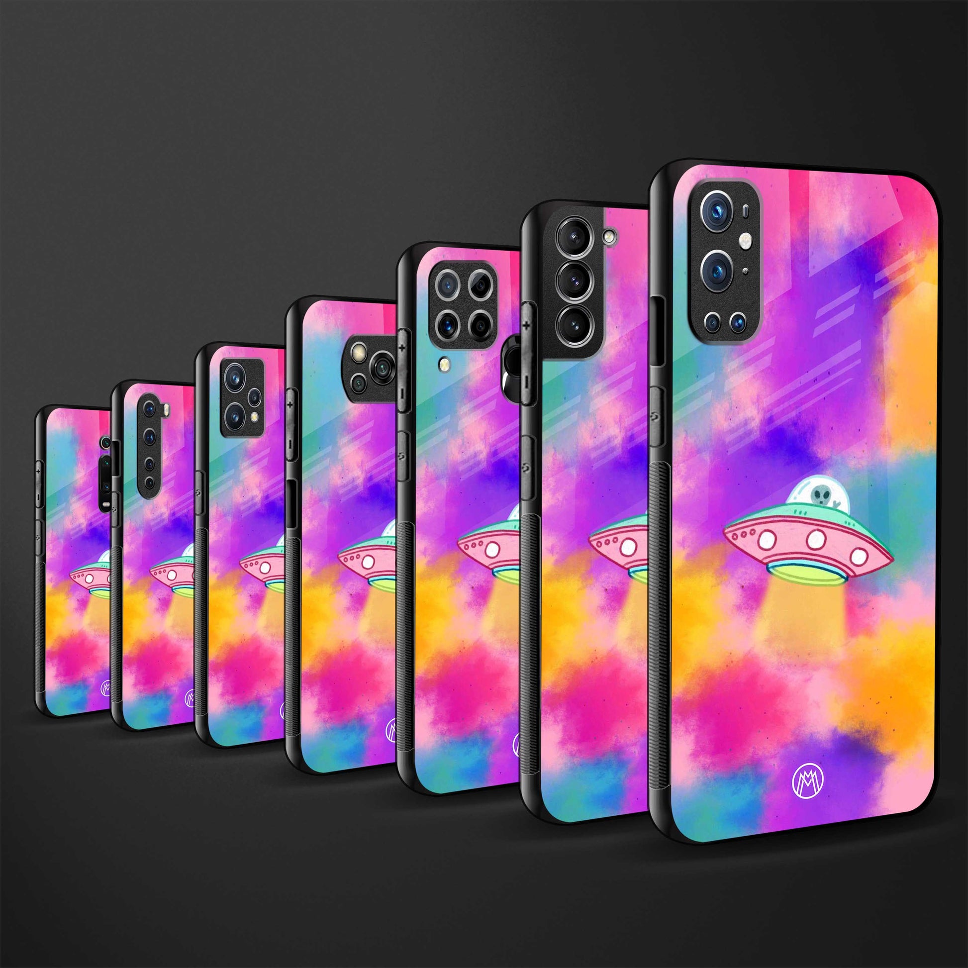 lil colourful alien back phone cover | glass case for vivo v27 pro 5g