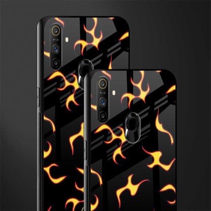 lil flames on black glass case for realme narzo 20a image-2