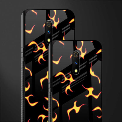 lil flames on black glass case for oppo k3 image-2