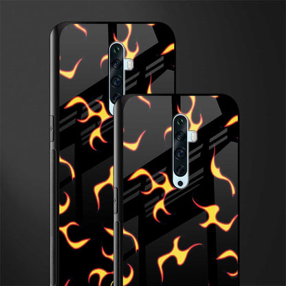 lil flames on black glass case for oppo reno 2f image-2