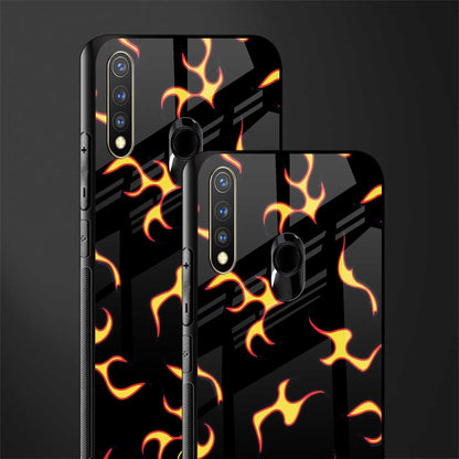 lil flames on black glass case for vivo y19 image-2