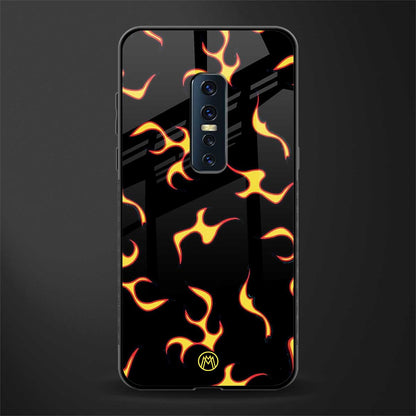 lil flames on black glass case for vivo v17 pro image