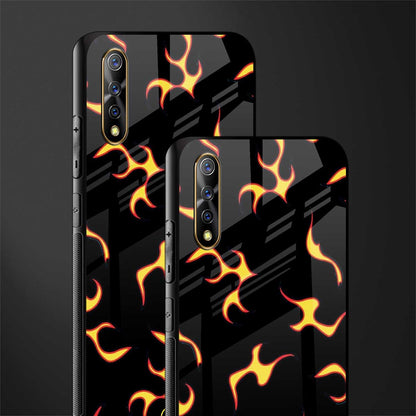 lil flames on black glass case for vivo z1x image-2