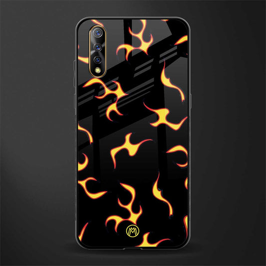 lil flames on black glass case for vivo s1 image