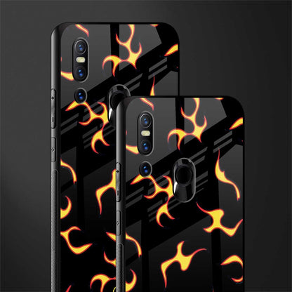 lil flames on black glass case for vivo v15 image-2