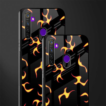 lil flames on black glass case for realme 5s image-2