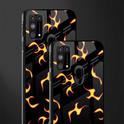 lil flames on black glass case for samsung galaxy m31 prime edition image-2