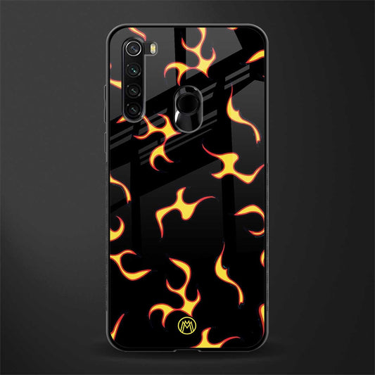 lil flames on black glass case for redmi note 8 image