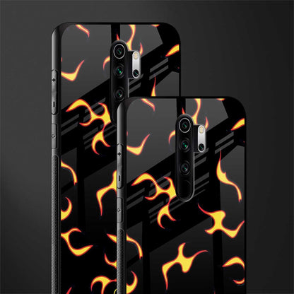 lil flames on black glass case for redmi note 8 pro image-2