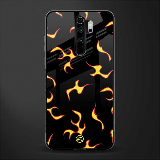 lil flames on black glass case for redmi note 8 pro image