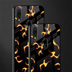 lil flames on black glass case for redmi note 7 image-2